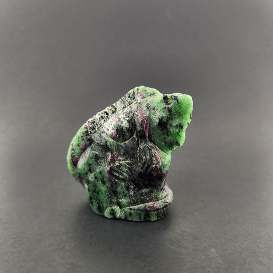 Ruby Zoisite Lizard Carving