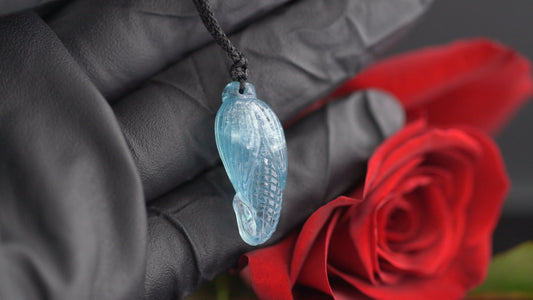 Aquamarine Corn Carving Pendant.