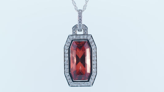 Oregon Sunstone 18k White Gold Pendant.